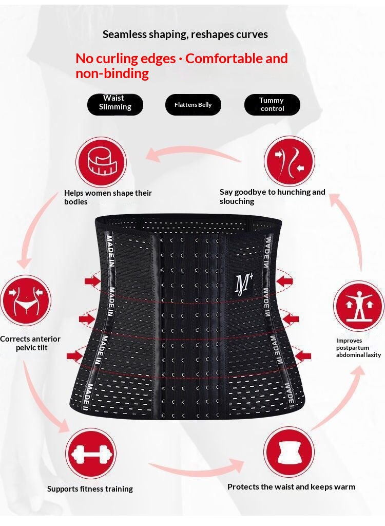 Cross-Border 6-Row 13-Buckle Abdominal Belt Waist Trainer For Sports And Fitness, Body Shaping, Postpartum Belly Band For Women