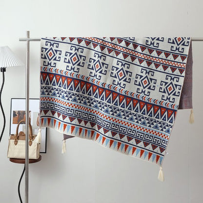 Ethnic-style Knitted Tassel Shawl