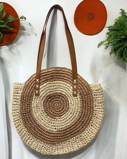 Round Straw Bag Fashionable Womens Shoulder