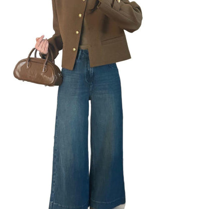 Spring And Autumn Jacket With A Round Neck Chic Korean-style Top Easy To Match