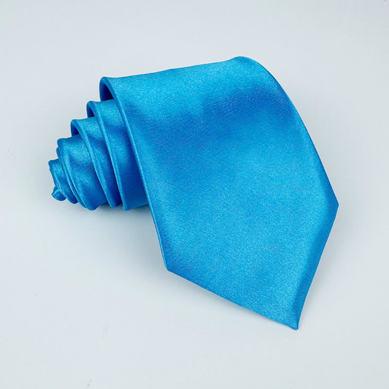 Mens 8cm Hand-Tied Tie Solid Color Tie Plain Color
