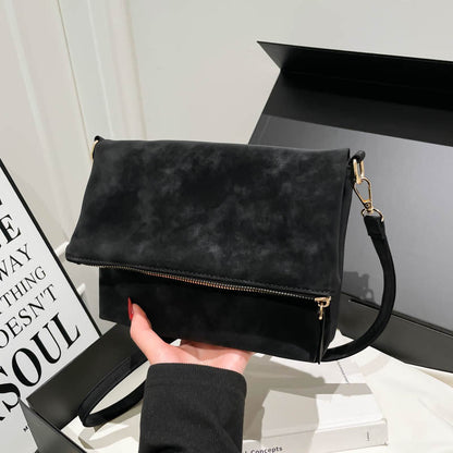 Urban Minimalist Envelope-Style Flap Saddle In PU Leather Crossbody Shoulder Bag