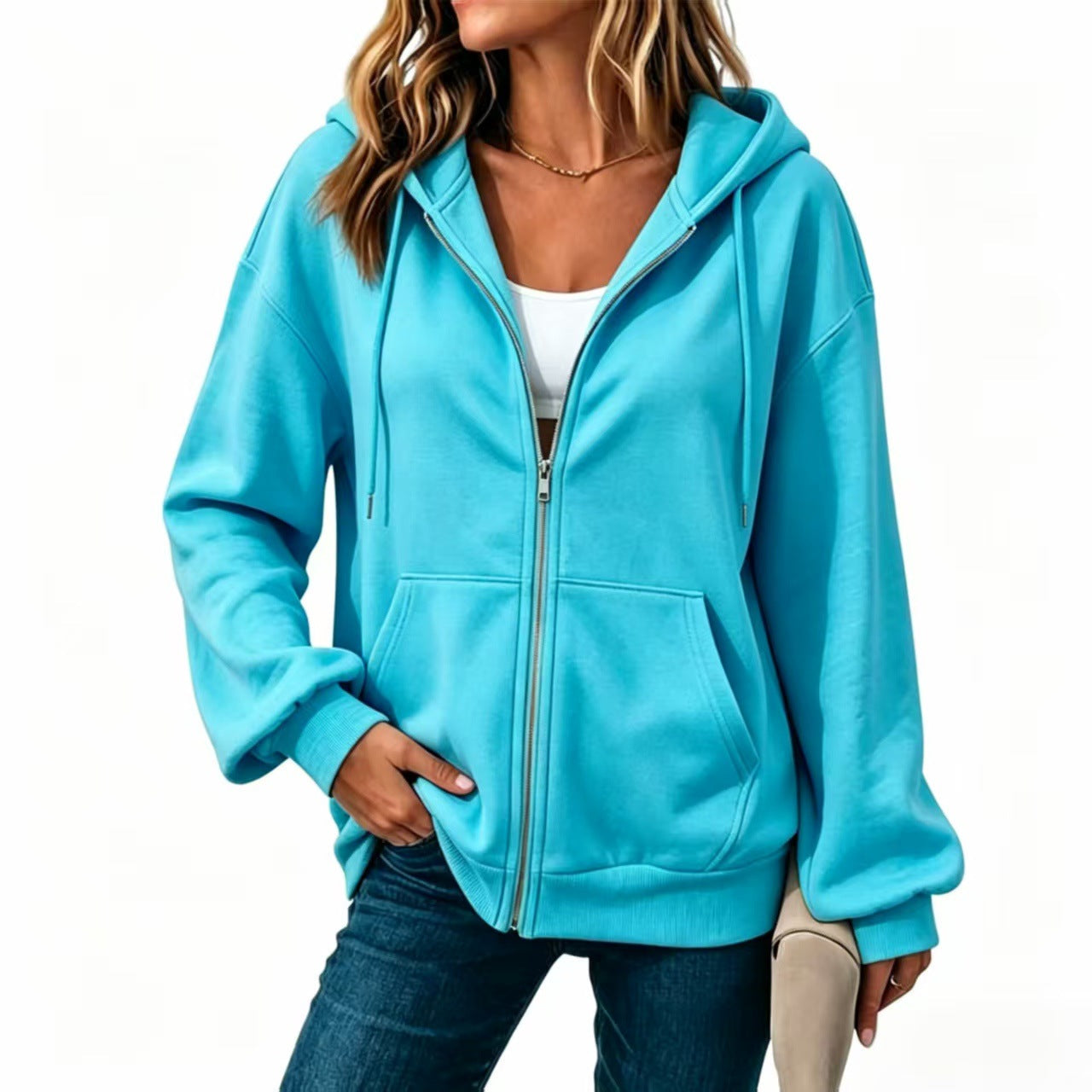 Casual Cardigan With Dropped Shoulders And Long Sleeves