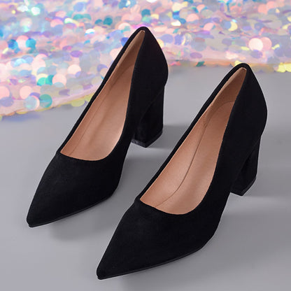 Womens Stylish Block-heeled Work Pumps