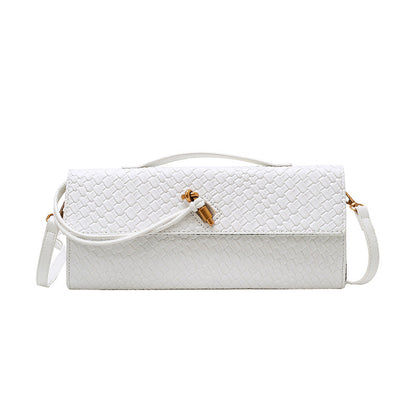 Womens Woven Soft Leather Shoulder Crossbody Bag
