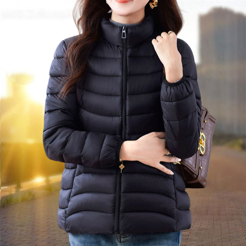 Womens Cotton-padded Coat For Winter Relaxed-fit Outerwear For Middle-aged