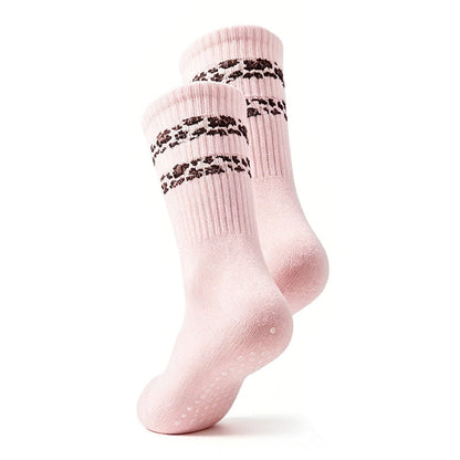 Striped Leopard-print Floor Socks For Women