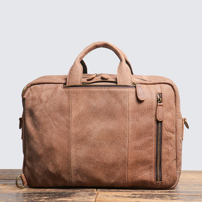 Men's Large Capacity Leather Travel Backpack