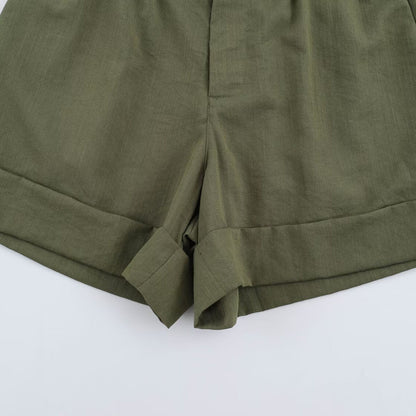 Casual Shorts With A Curled Hem Western Style