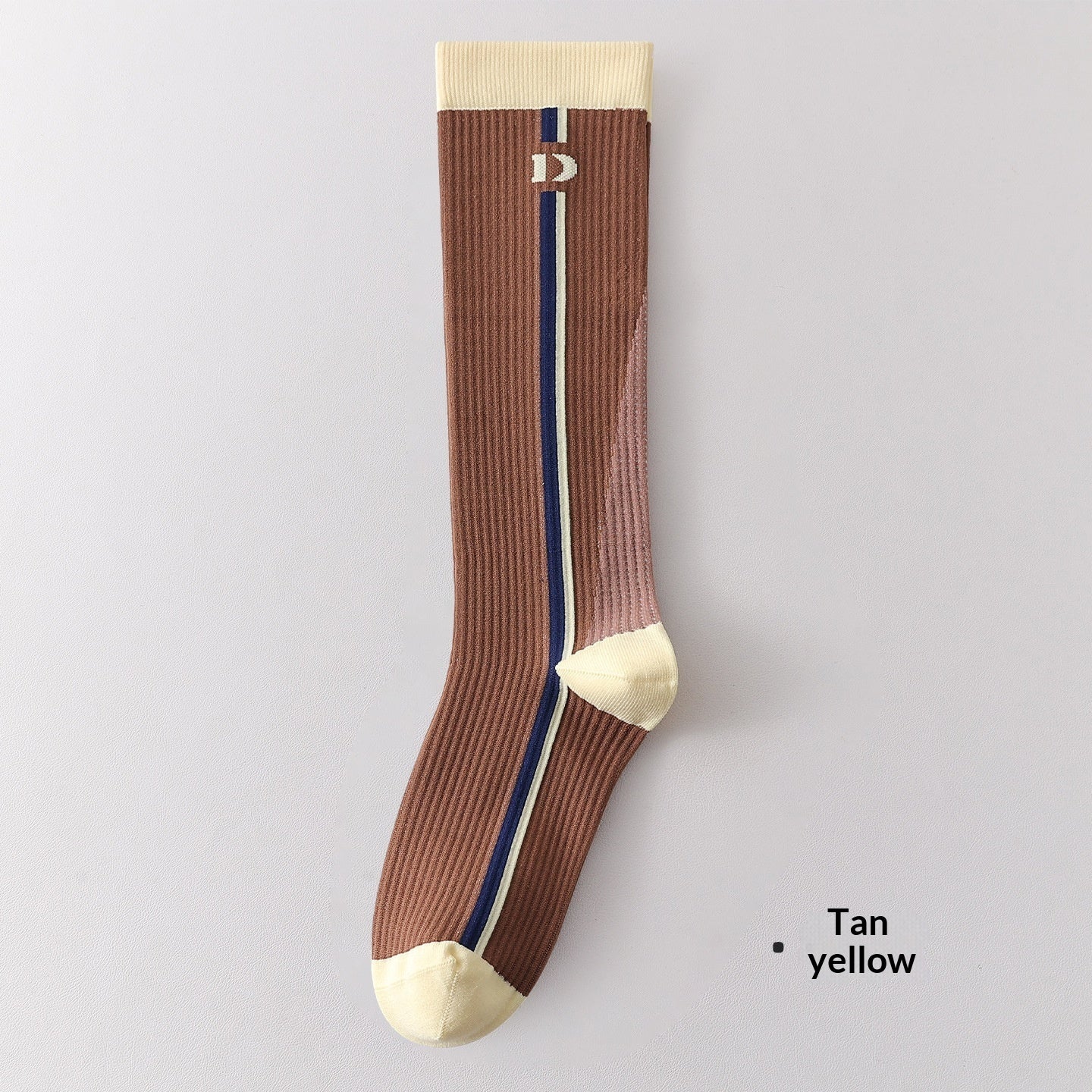 Womens Gradient-compression Calf Socks With Color-block Stripes
