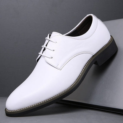 Mens Leather Shoes British-style Pointed-toe Breathable Formal Business Wear