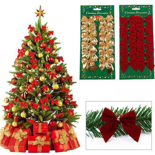 Christmas Tree Bow Ornament Decor