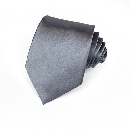 Mens 8cm Hand-Tied Tie Solid Color Tie Plain Color