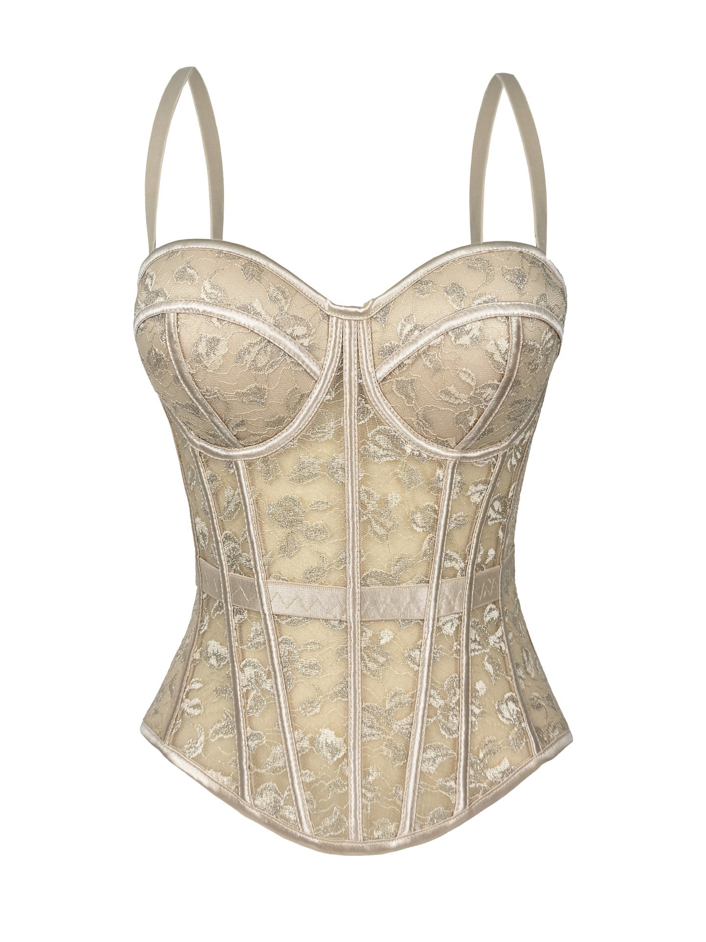 Cross-Border European And American Style Lace Bra With Camisole For Women, High-End Outerwear Shapewear With Push-Up Fishbone Bra