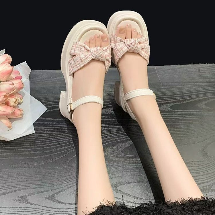2026 New Arrival High Heel Sandals For Petite Women, Elevating Platform Gorgeous Single Strap Fairy Style Beach Sandals For Summer