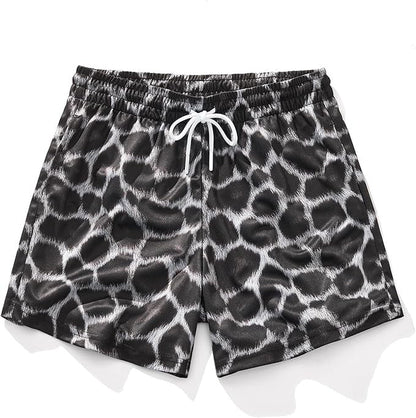 Casual Mens Wide-leg Printed Pinhole Shorts