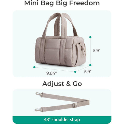 Puffed Quilted Mini Fitness Bag With Detachable Shoulder Strap