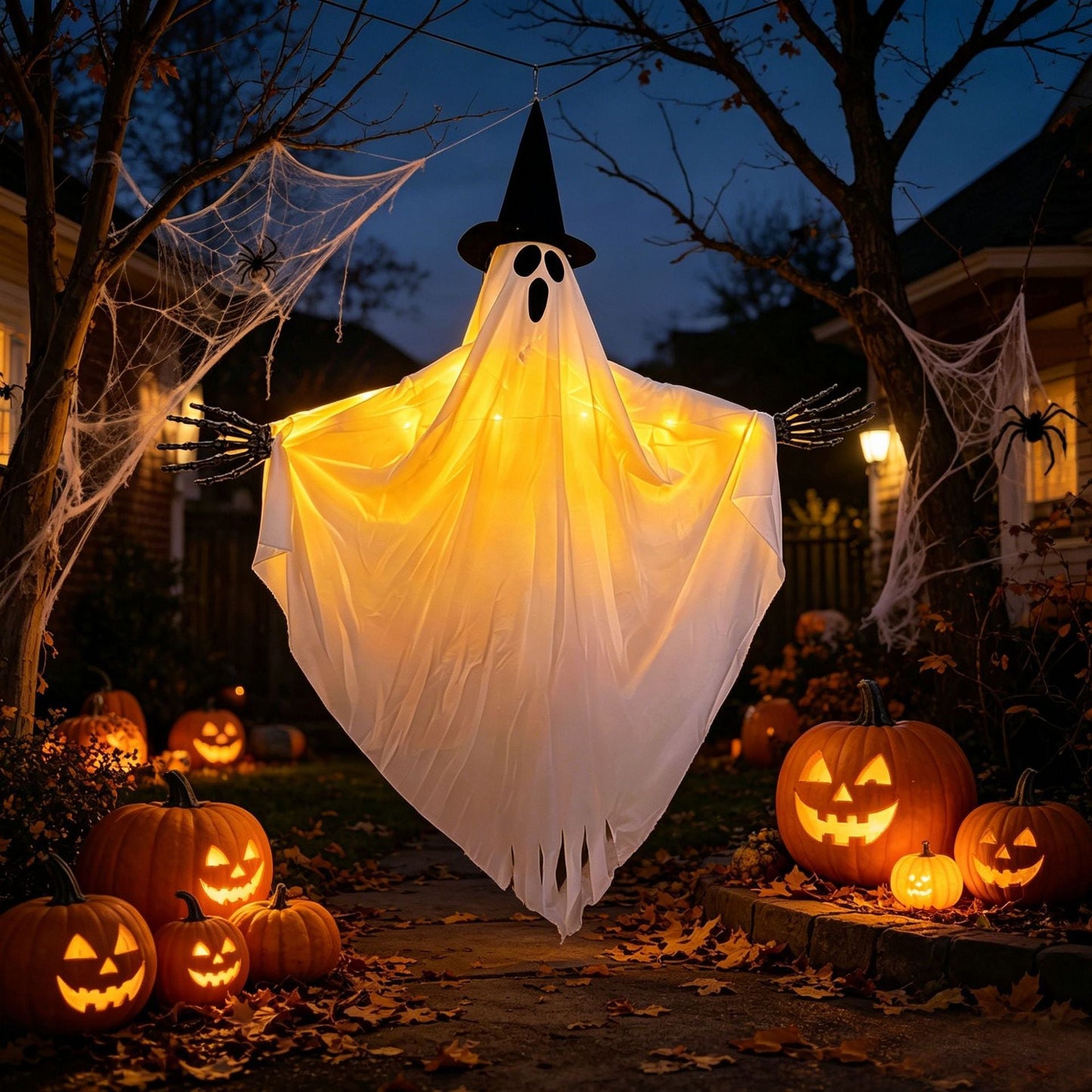 Halloween Ghost Skull Glowing Wizard Hat Halloween Decorations