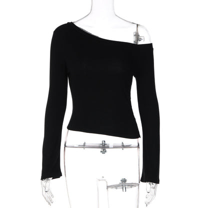 Womens French-style Off-shoulder Long-sleeve Top