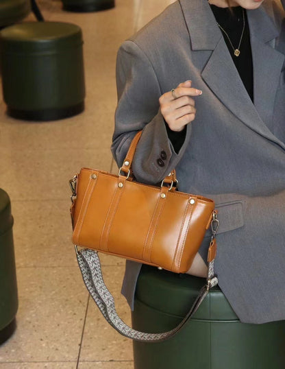 Baidie Leather Women's Bags Cross-Border Customizable New Handbag First Layer Cowhide Large Capacity Shoulder Messenger Tote Bag