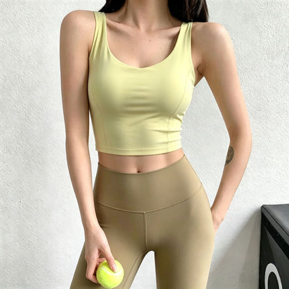 Womens Shock-Resistant High-Elastic Running And Fitness Tank Top