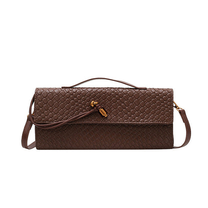 Womens Woven Soft Leather Shoulder Crossbody Bag