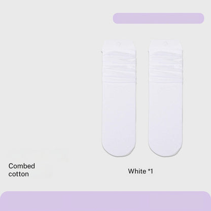 Combed Cotton Sweat-absorbent Deodorant Solid-color Knee-high Socks