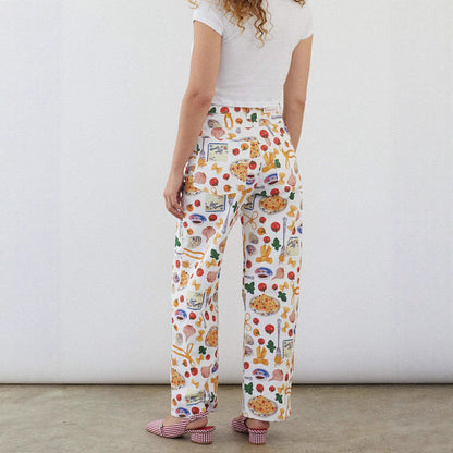 Printed High-quality Fashionable Casual Denim Womens Pants