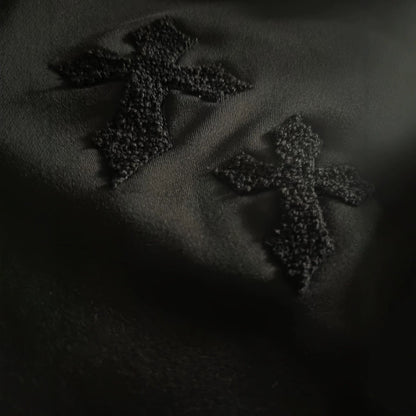 Embroidered Cross-Design Thickened Sweatpants For Men