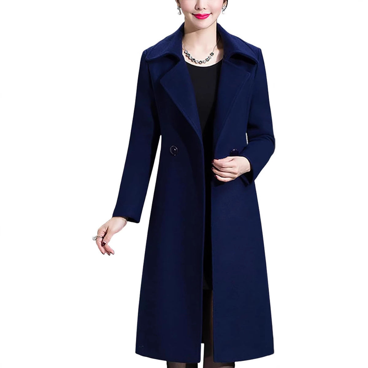 Winter Double-breasted Lapel Long Coat