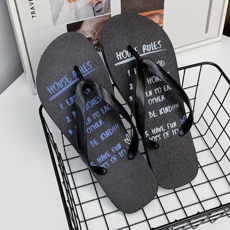 Mens Summer Thick-Soled Non-Slip Outdoor Beach Slippers