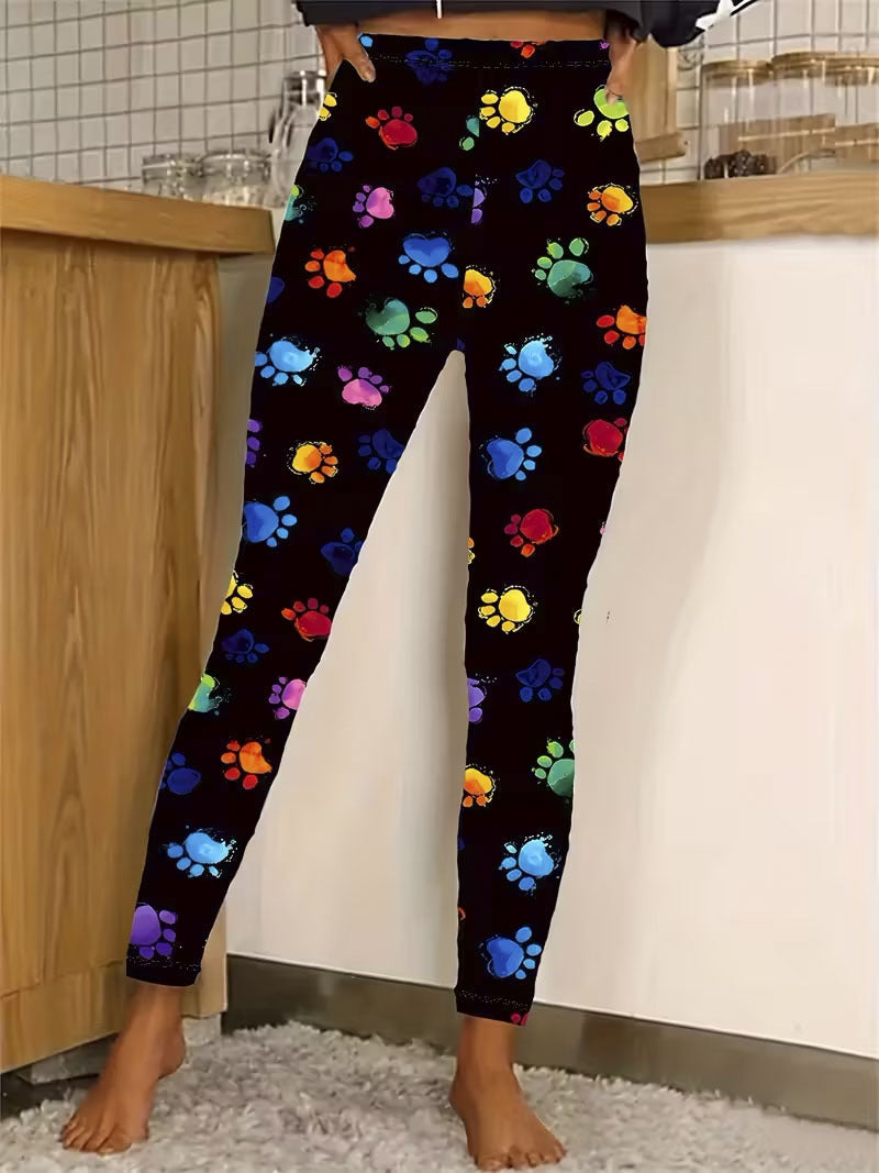 High-waisted Yoga Pants With Double-ring Gold-stamped Print