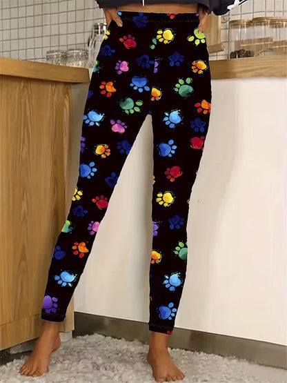 High-waisted Yoga Pants With Double-ring Gold-stamped Print