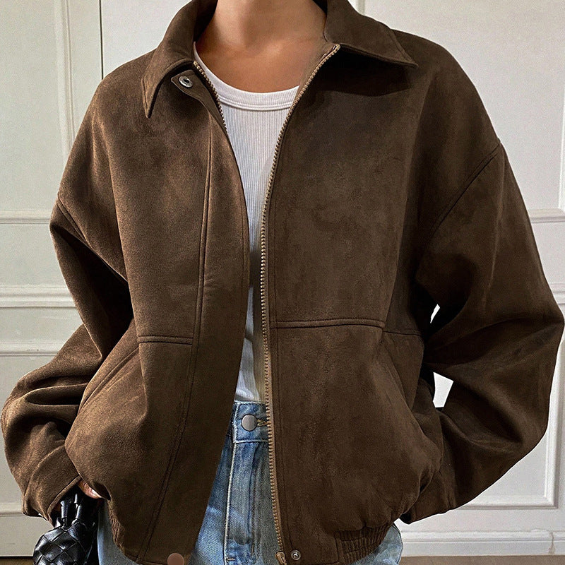 Women's Casual Versatile Suede Casual Jacket