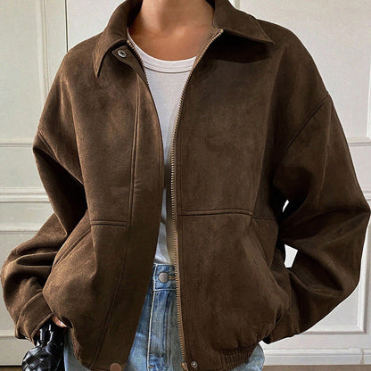 Women's Casual Versatile Suede Casual Jacket