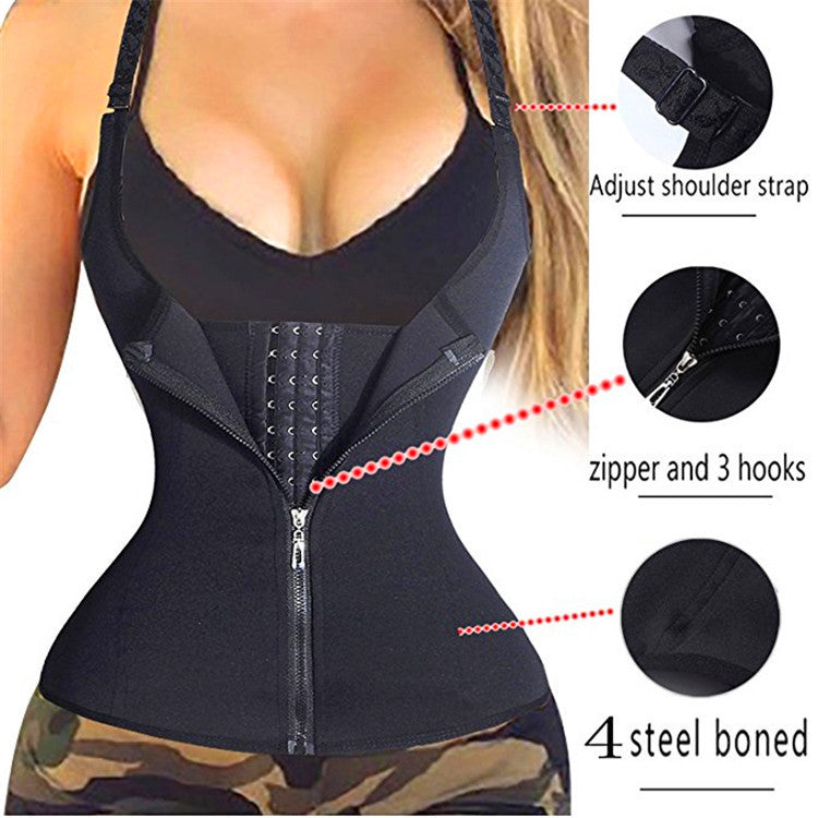 Women's Three-Row Buckle Corset Waist Belt Manufacturer Wholesale Shapewear Seamless High-Waist Tight-Fitting Body Shaping Waist Cincher