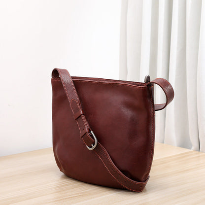 Womens Fashionable Washed-Effect Minimalist Shoulder Bag
