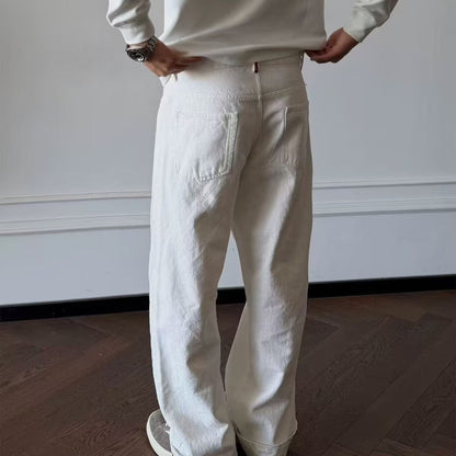 High-waisted Loose-fit Casual Straight-leg Pants