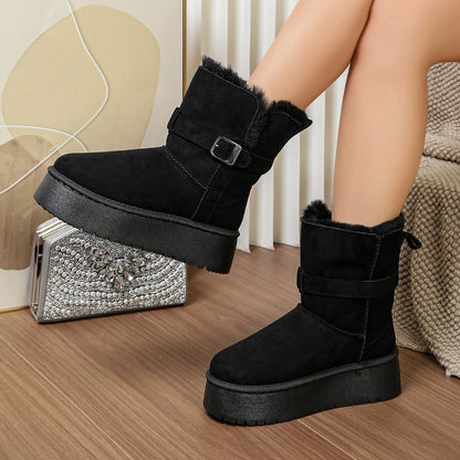 Women's Height-Boosting Platform Knee High Snow Boots, New 2026 Winter Fleece Lined Thickened Long Snow Cotton Boots