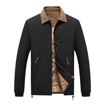 Mens Lapel Coat Waterproof Padded For Warmth And Versatile