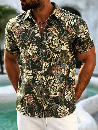 Men's Hawaiian Shirt  Colorful Prints For Holiday, Outdoor & Party Wear