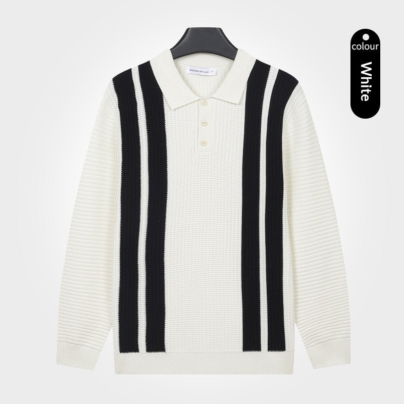 Mens Long-sleeve Knitted Casual Warm Top