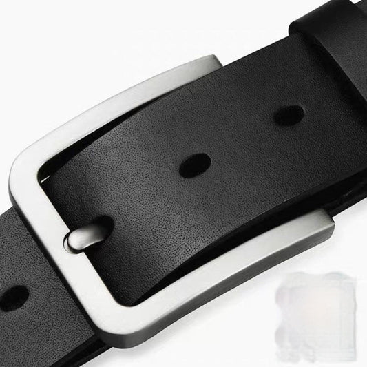 Cowhide Pin Buckle Men's Single-layer Leather Belt