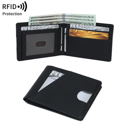 Ultra-thin Carbon-Fiber-Textured Mens Wallet