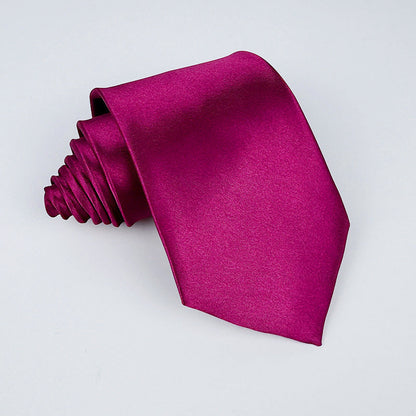 Mens 8cm Hand-Tied Tie Solid Color Tie Plain Color