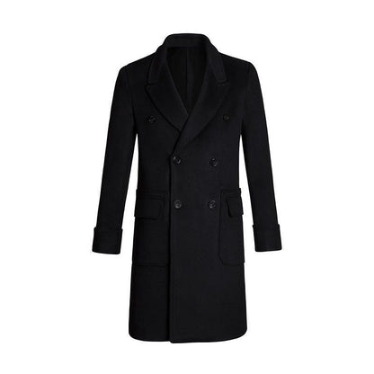 Men's Wool Double-breasted Trench Coat