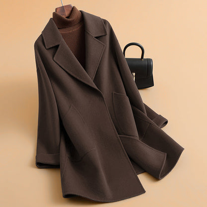 New Autumnwinter Mid-length High-end Double-faced Wool Coat For Women