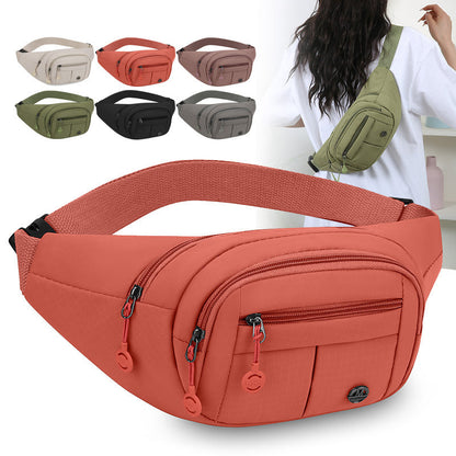 New Simple Crossbody Bag Forest Series Versatile Leisure Nylon Shoulder Bag Outdoor Sports Mobile Waist Bag Women's Chest Bag