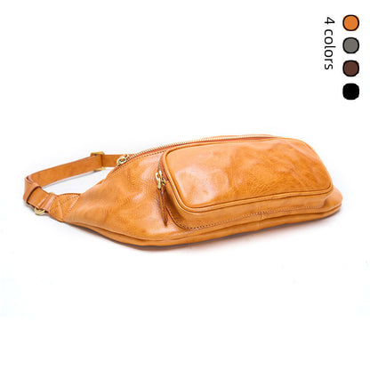 Retro First-Layer Cowhide Crossbody Bag