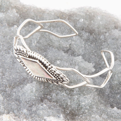 Anemone Black Pearl Cuff Bracelet